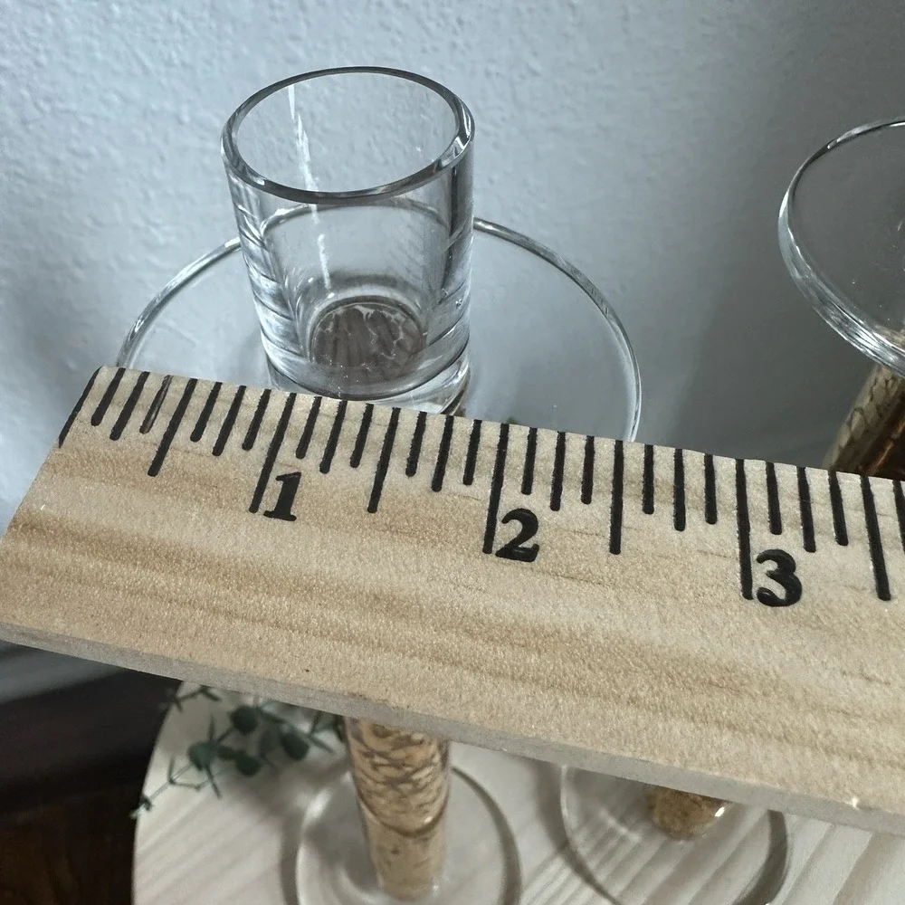 VTG Mid Century Candlestick Holders‎ 11.5 Inch Gold Clear Crackle Glass Decor